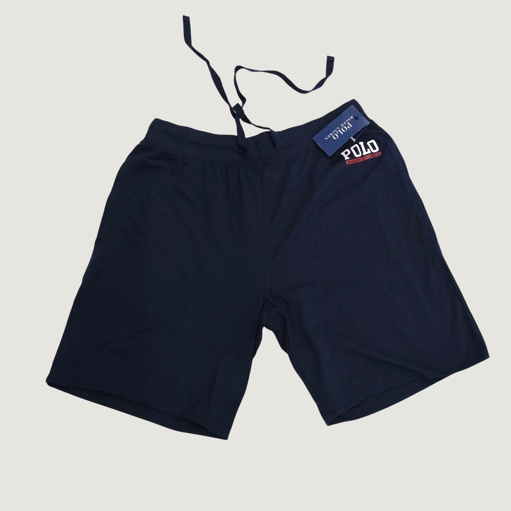 Polo Ralph Lauren Shorts Mens Navy Blue Logo Athletic Lounge Large NWT